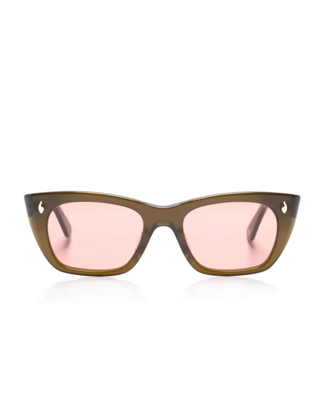 Garrett Leight Pink Webster Rectangle-Frame Sunglasses