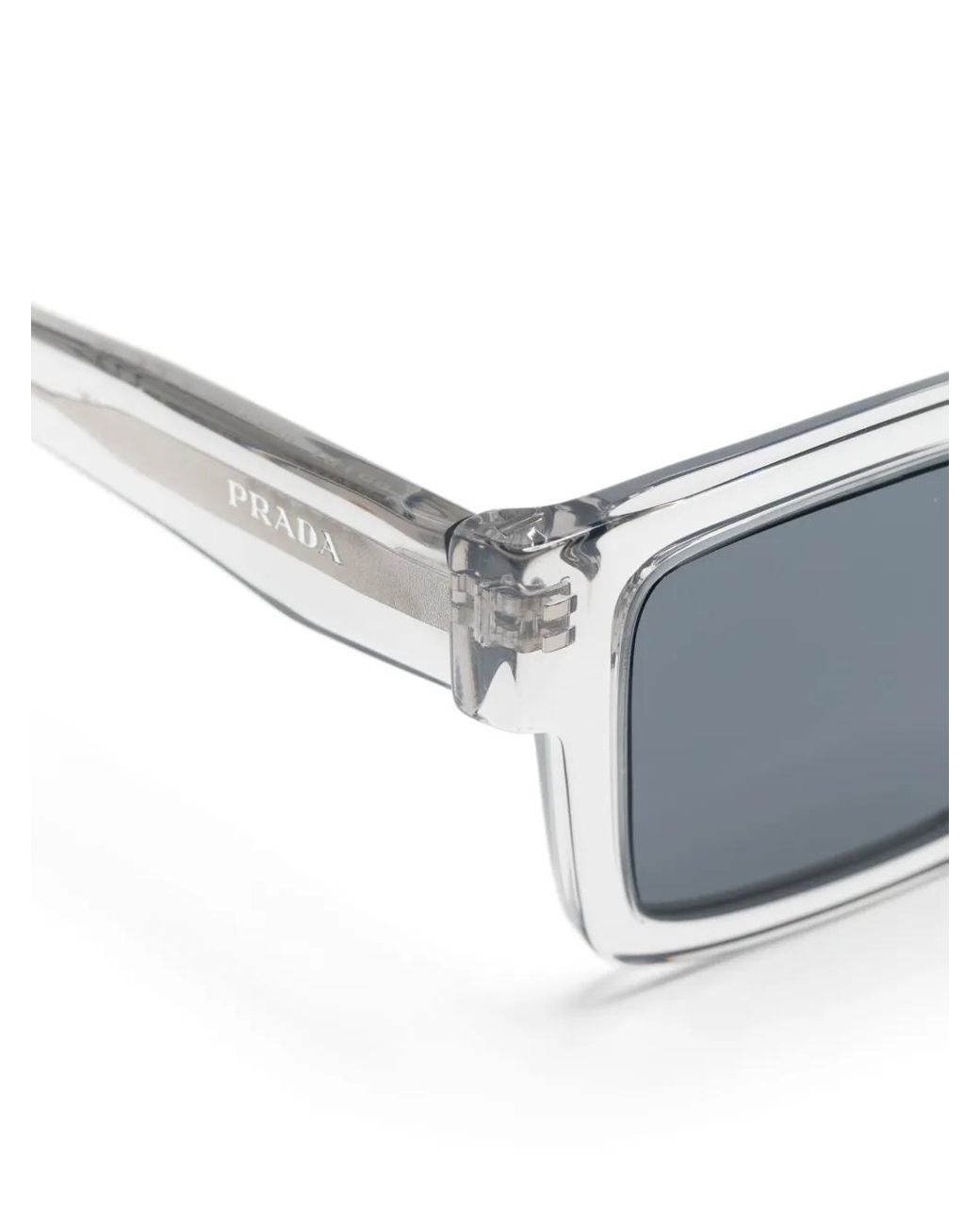 Prada Blue Grey Rectangle-frame Sunglasses - Men's - Acetate for men