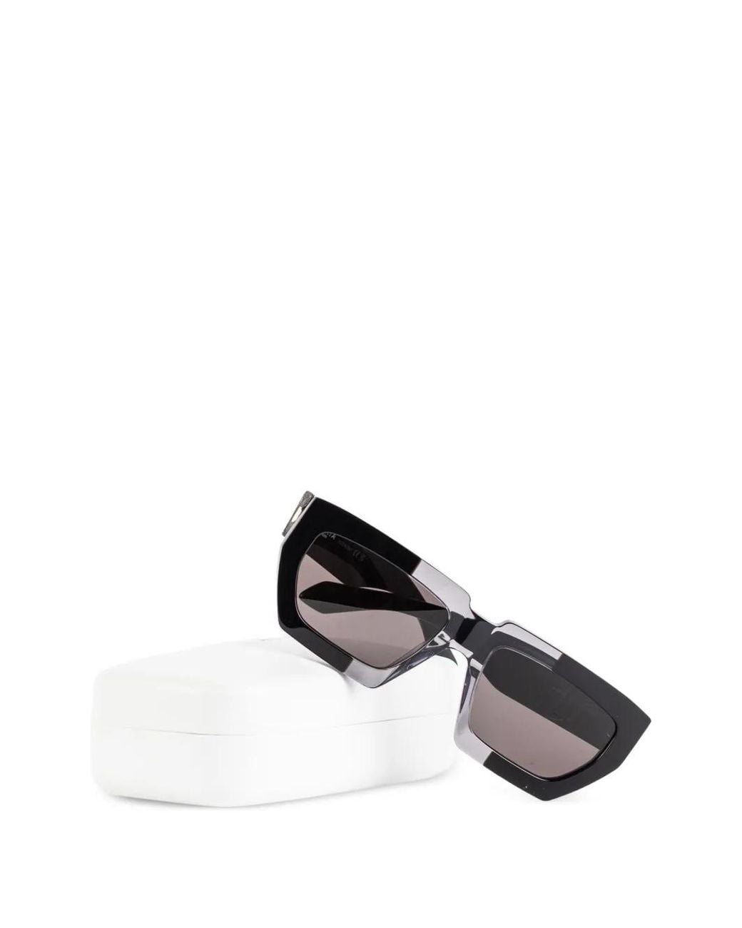 Alaïa Gray Geometric-Frame Sunglasses