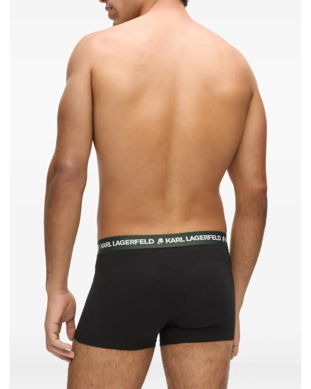 Karl Lagerfeld Black Logo-Waistband Boxers (Set Of Three) for men