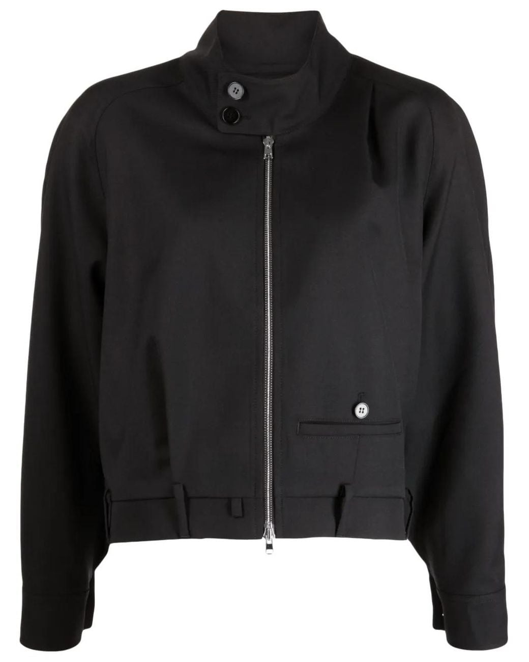 Goen.J Black Trouser-Motif Bomber Jacket