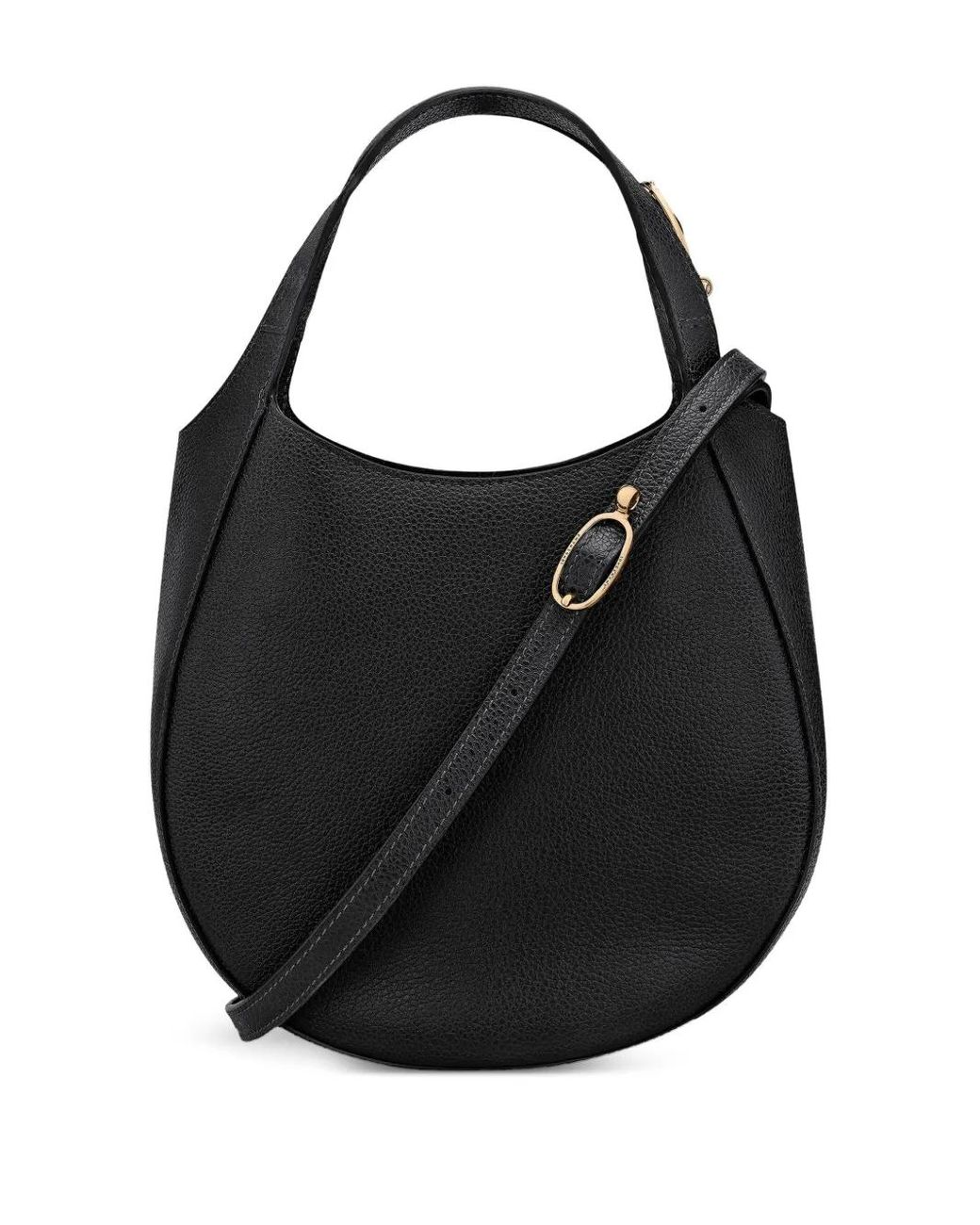 Longchamp Black Small Grained-Leather Handbag