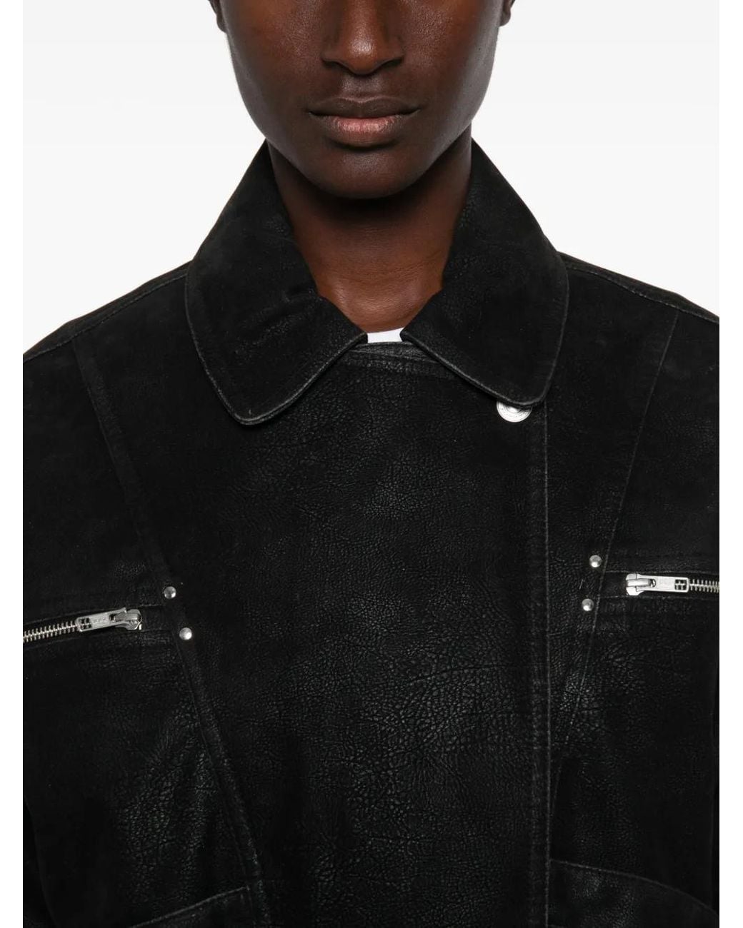 Isabel Marant Black Belma Zip-Detail Panelled Jacket