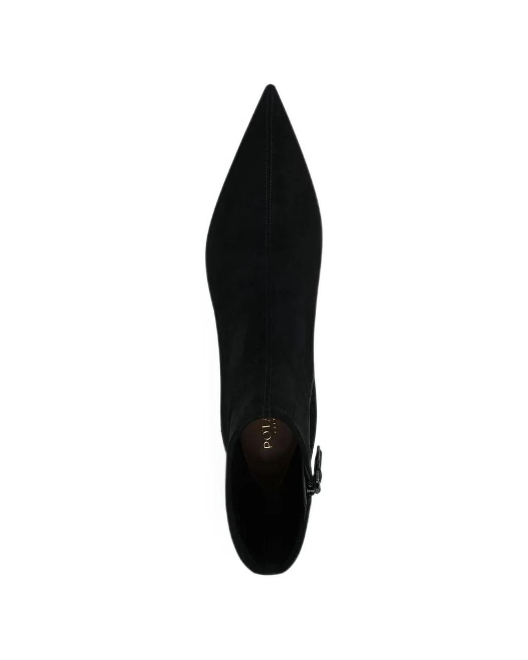 POTAMY Black Point-Toe Suede Ankle Boots