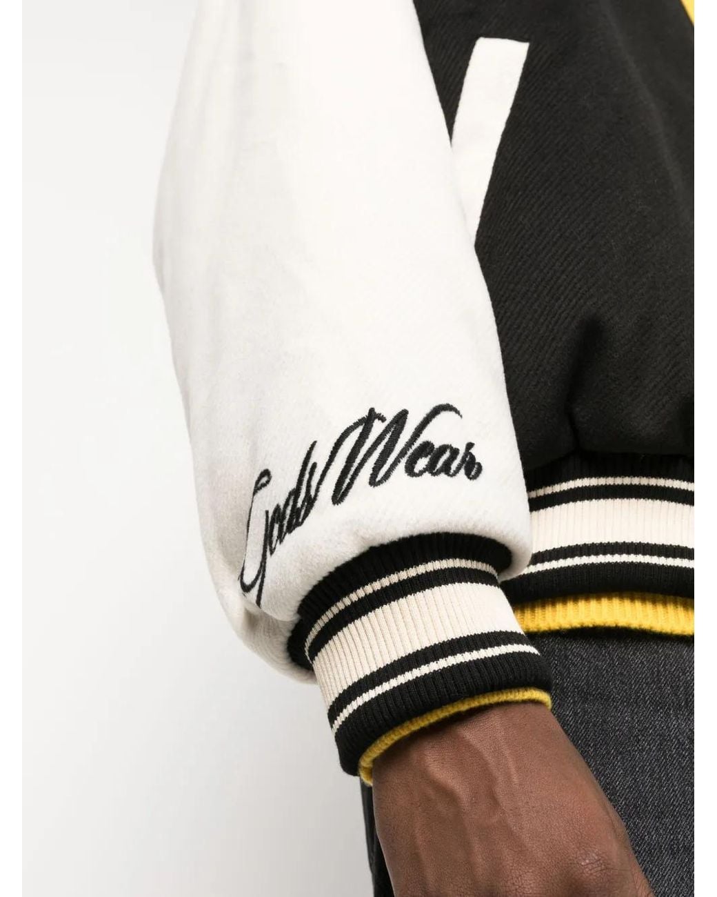 Gcds Black Two-Tone Logo-Patch Bomber Jacket for men