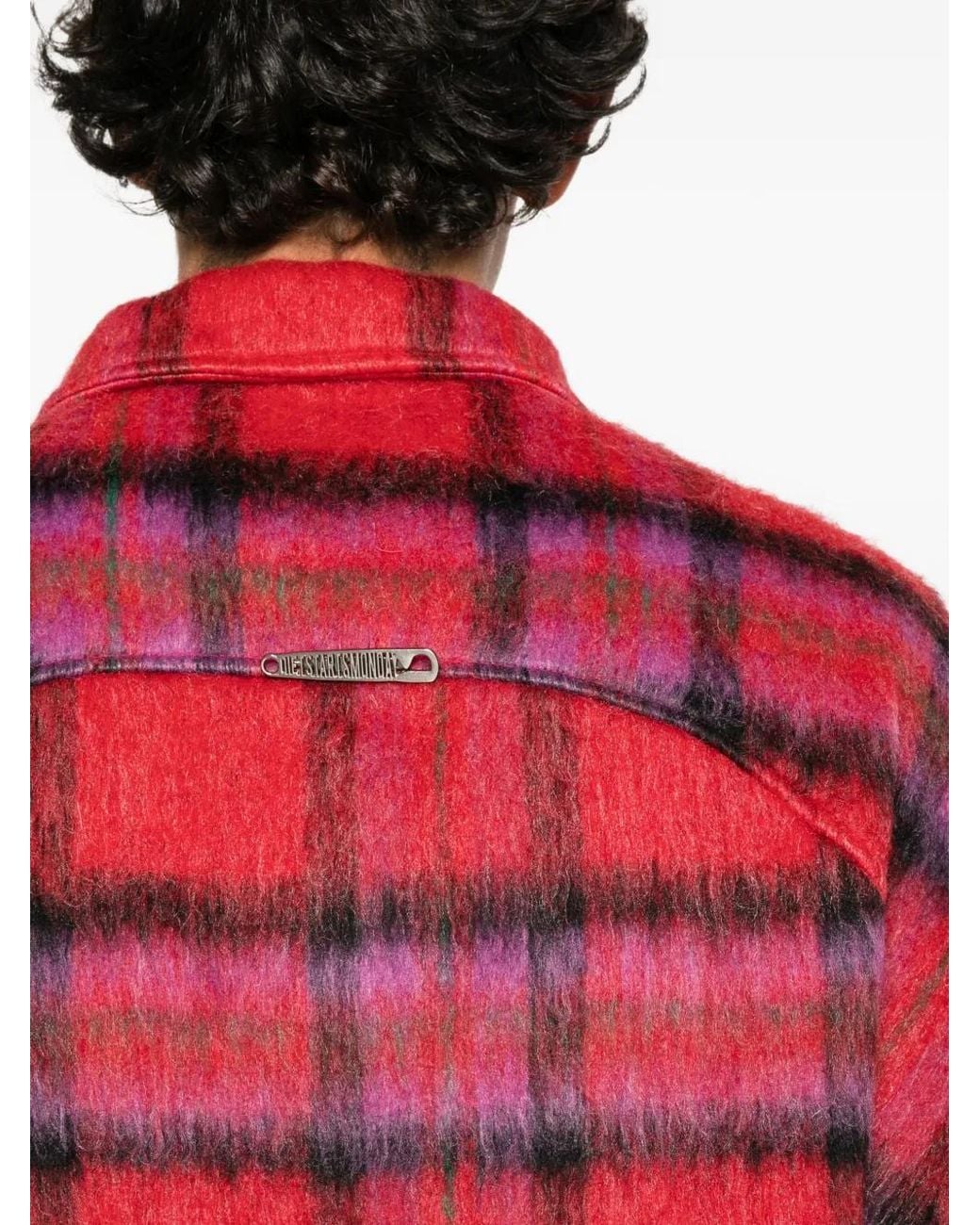 DIET STARTS MONDAY Red Manteau Oversize À Carreaux for men