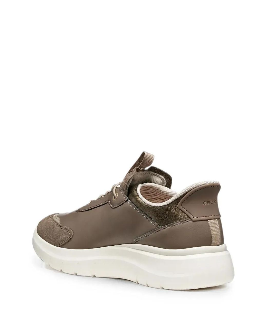 Geox White Panelled Lace-Up Sneakers