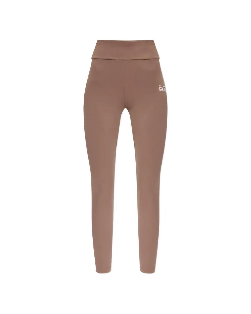 EA7 Natural Logo-Print Performance Leggings