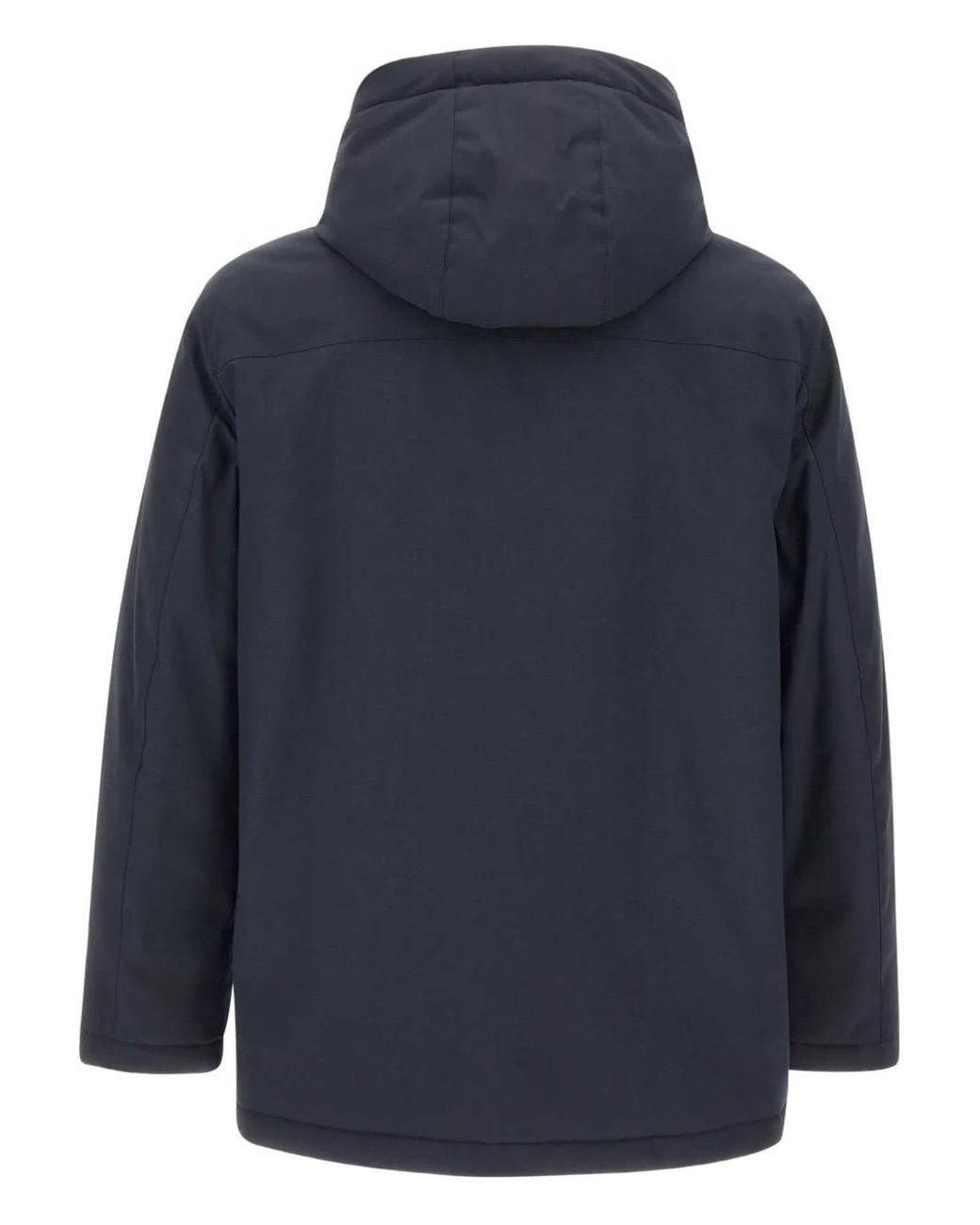 Fay Blue Hooded Button-Fastening Jacket for men