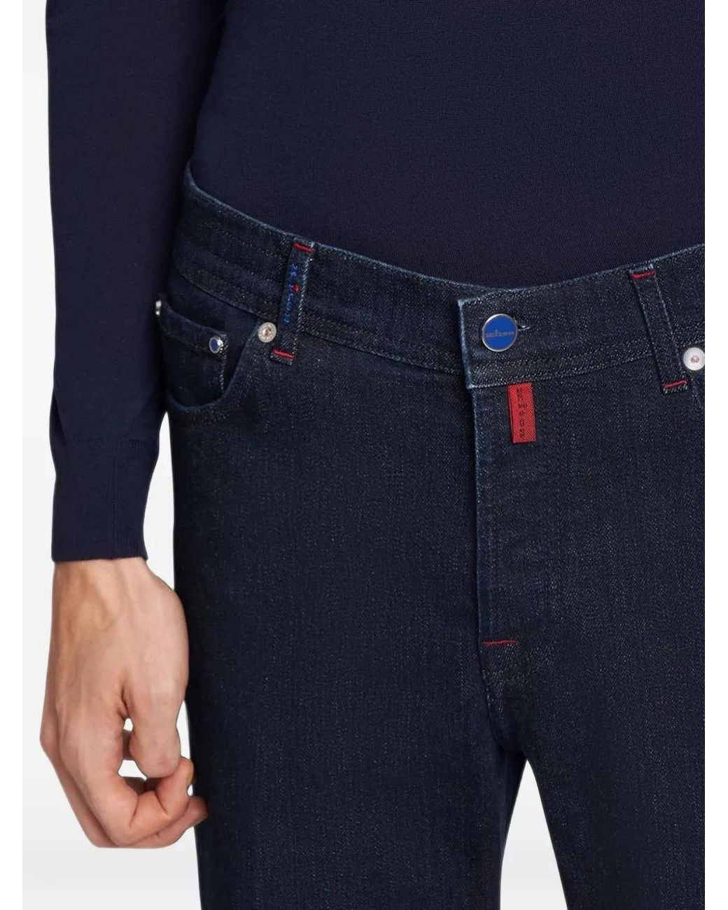 Kiton Blue Slim-Fit Five-Pocket Jeans for men