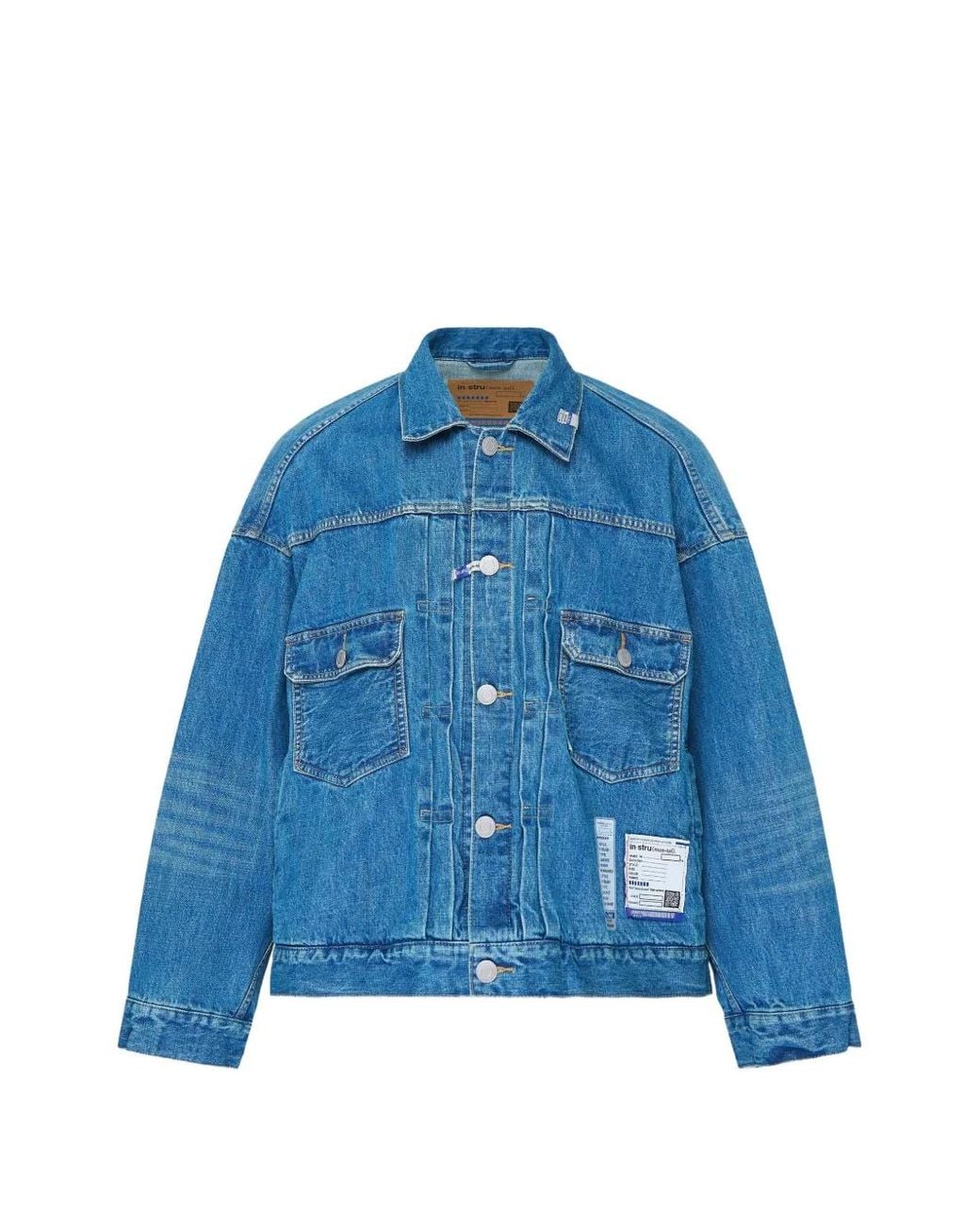 Maison Mihara Yasuhiro Blue Logo-Patch Denim Jacket for men