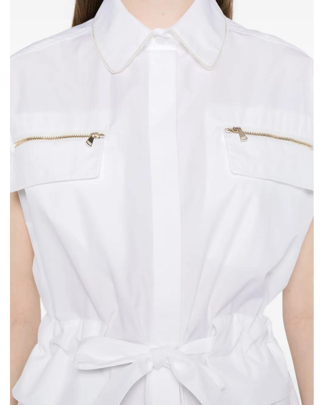 Fabiana Filippi White Zip Pocket Dress