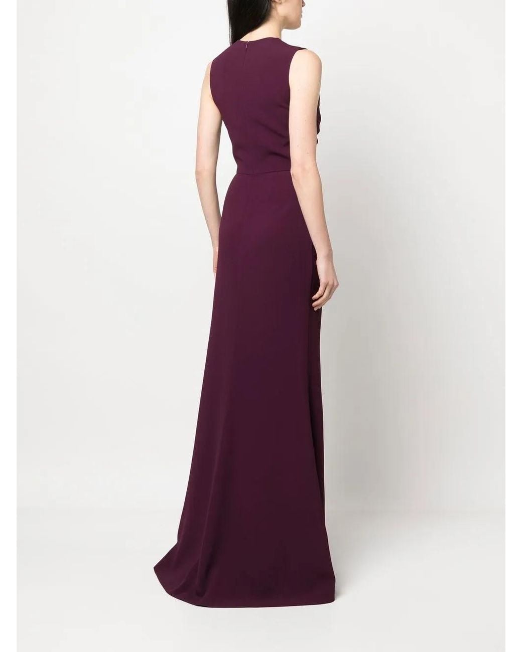 Elie Saab Purple V-Neck Sleeveless Dress