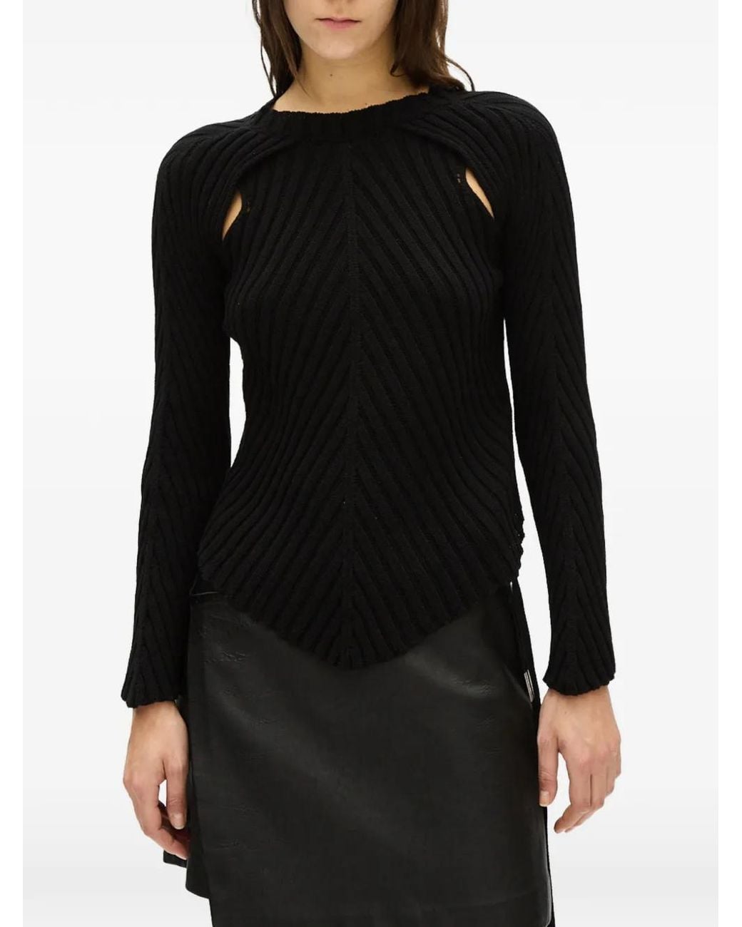 Ann Demeulemeester Black Cut-Out Sweater
