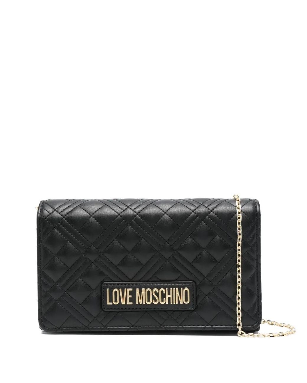 Love Moschino Black Quilted Chain Cross Body Bag