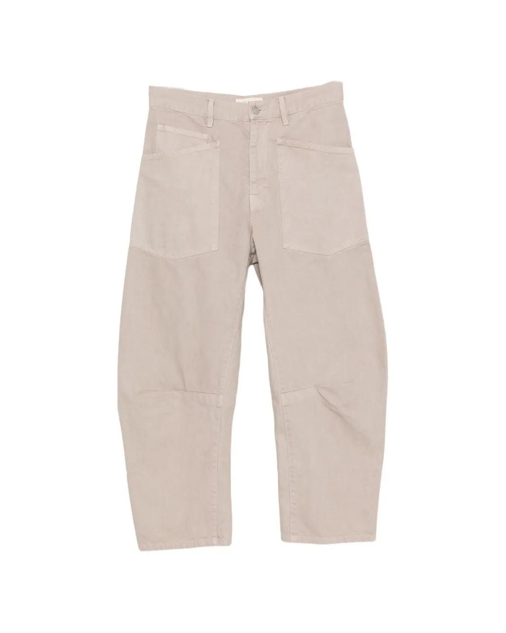 Nili Lotan White Curved-Leg Patch-Pocket Trousers