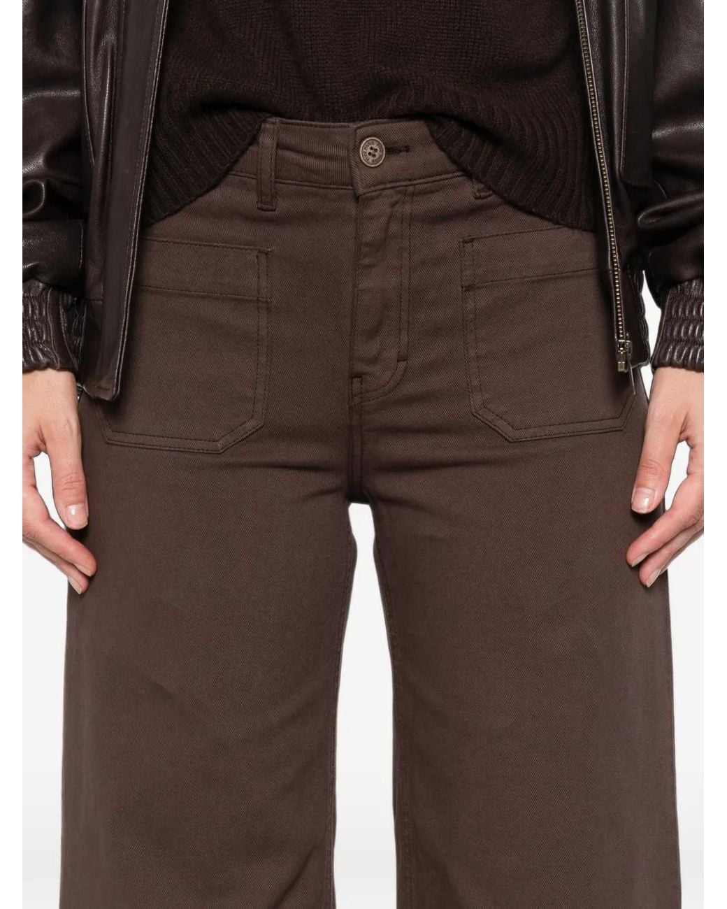 Five Jeans Brown Lucia Wide-Leg Trousers