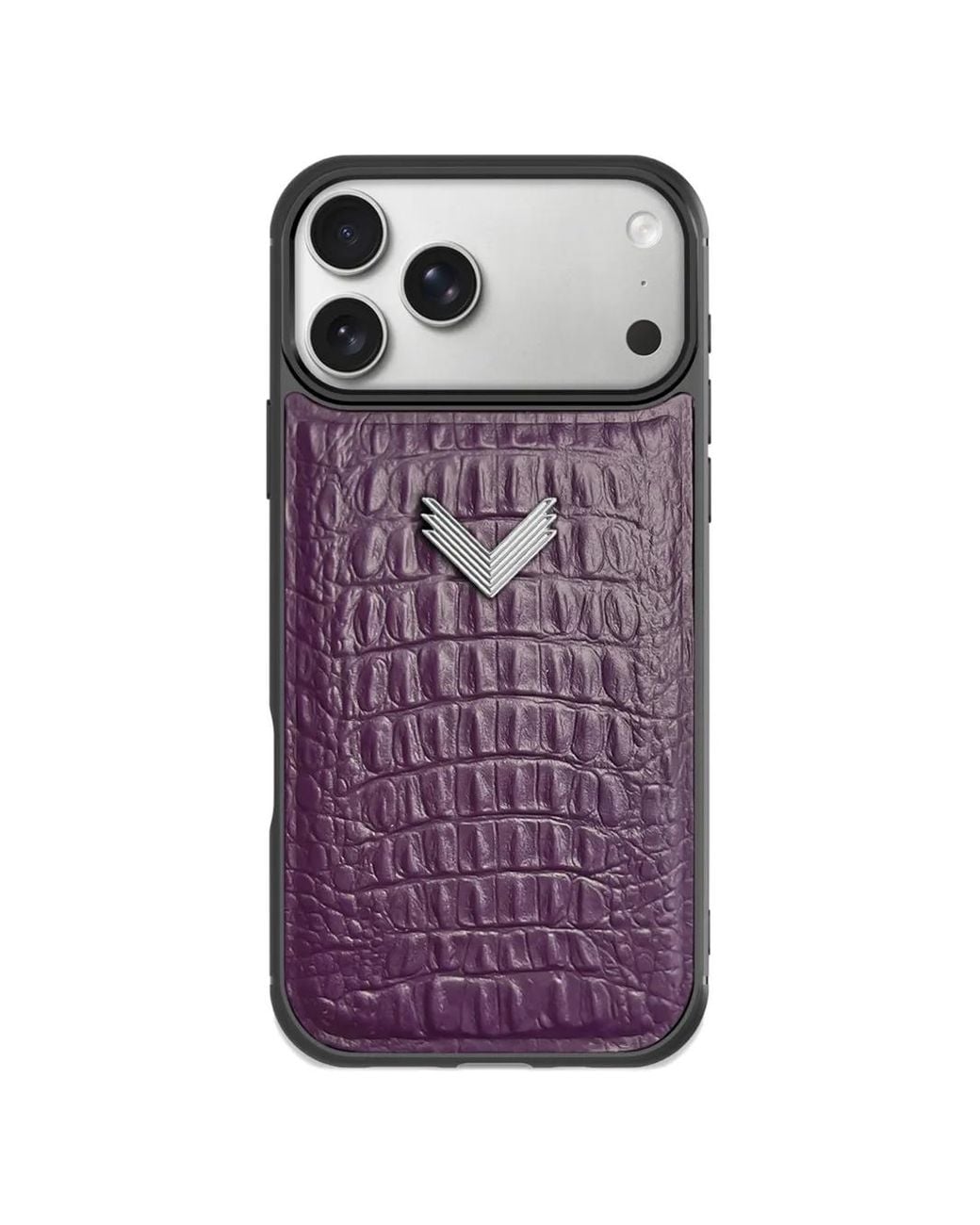 Velante Purple Alligator-Effect Leather Iphone 17 Pro Phone Case