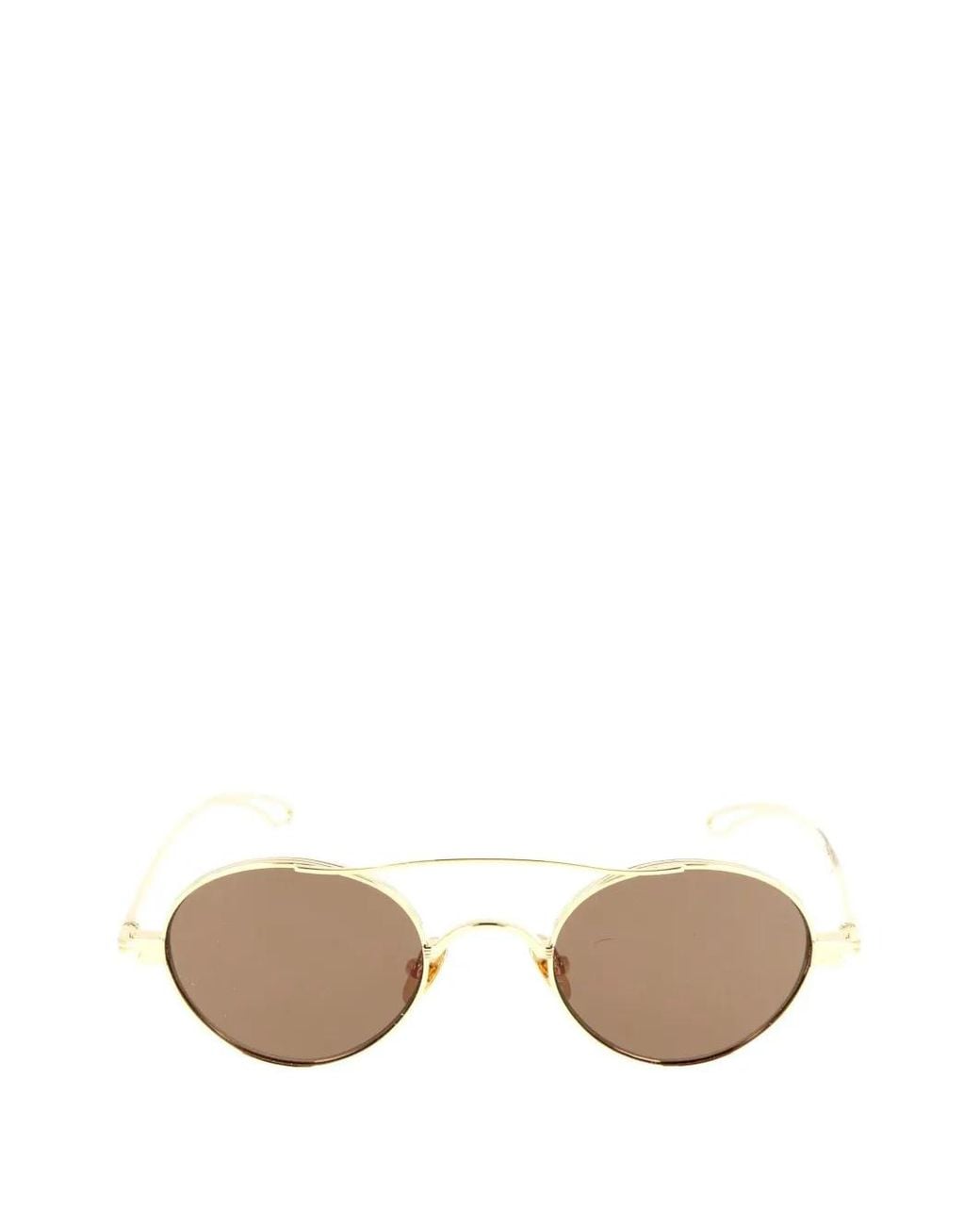 Kyme Natural Riven Round-Frame Sunglasses