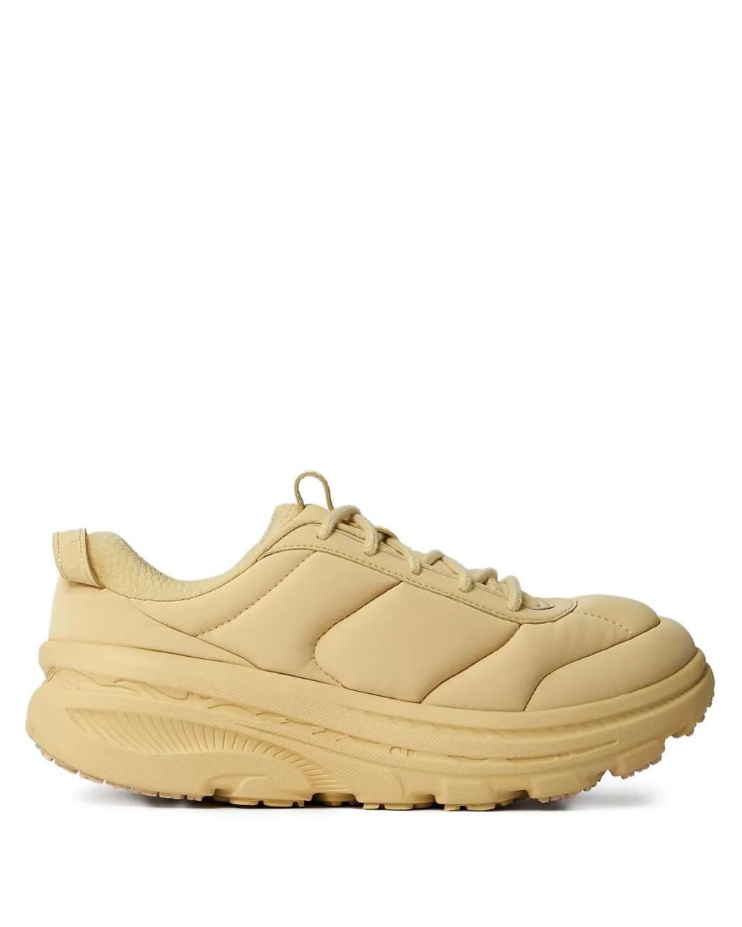 Hoka One One Natural Bondi Quilted Lace-Up Sneakers
