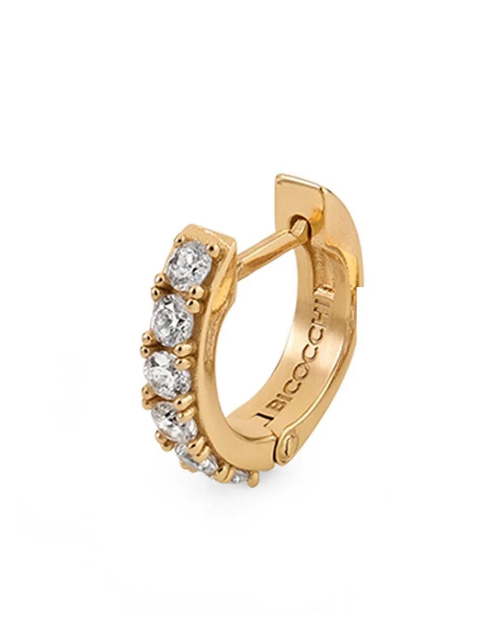 Emanuele Bicocchi Metallic Crystal Hoop Earring