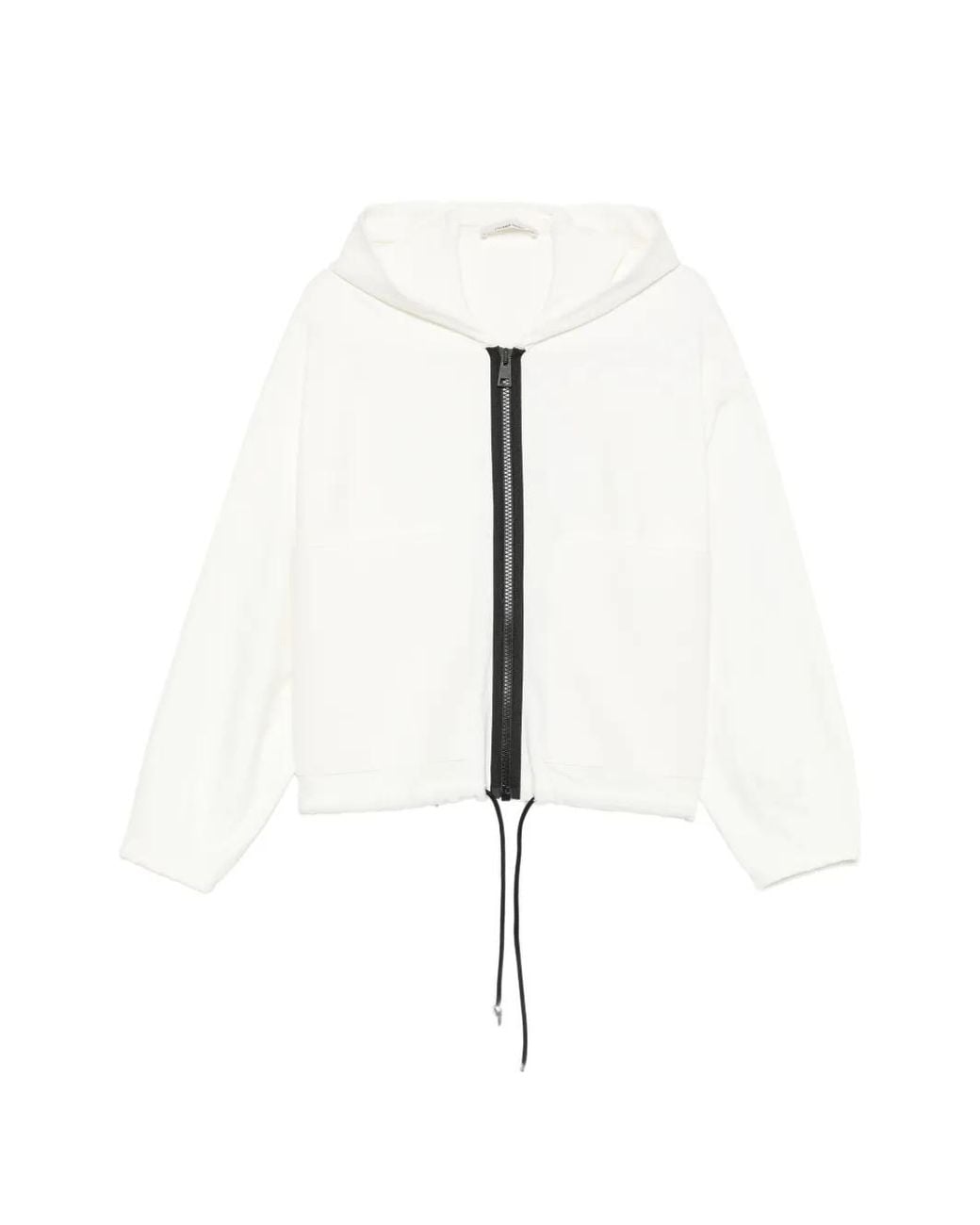 Liviana Conti White Zip-Fastening Hoodie