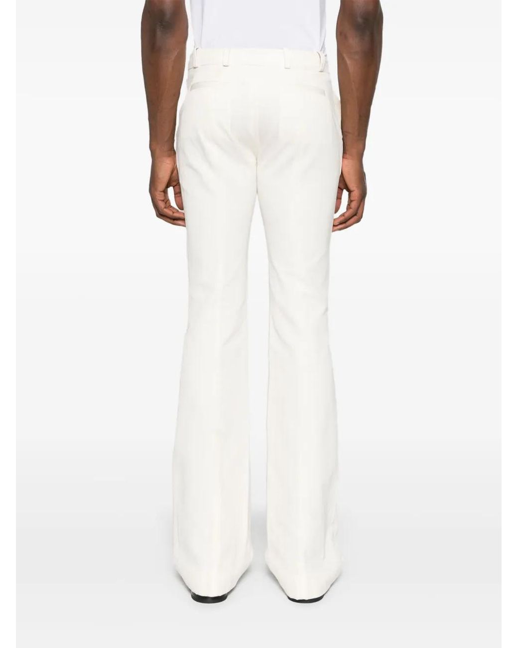 Ludovic de Saint Sernin White Bum Tailored Flared Trousers