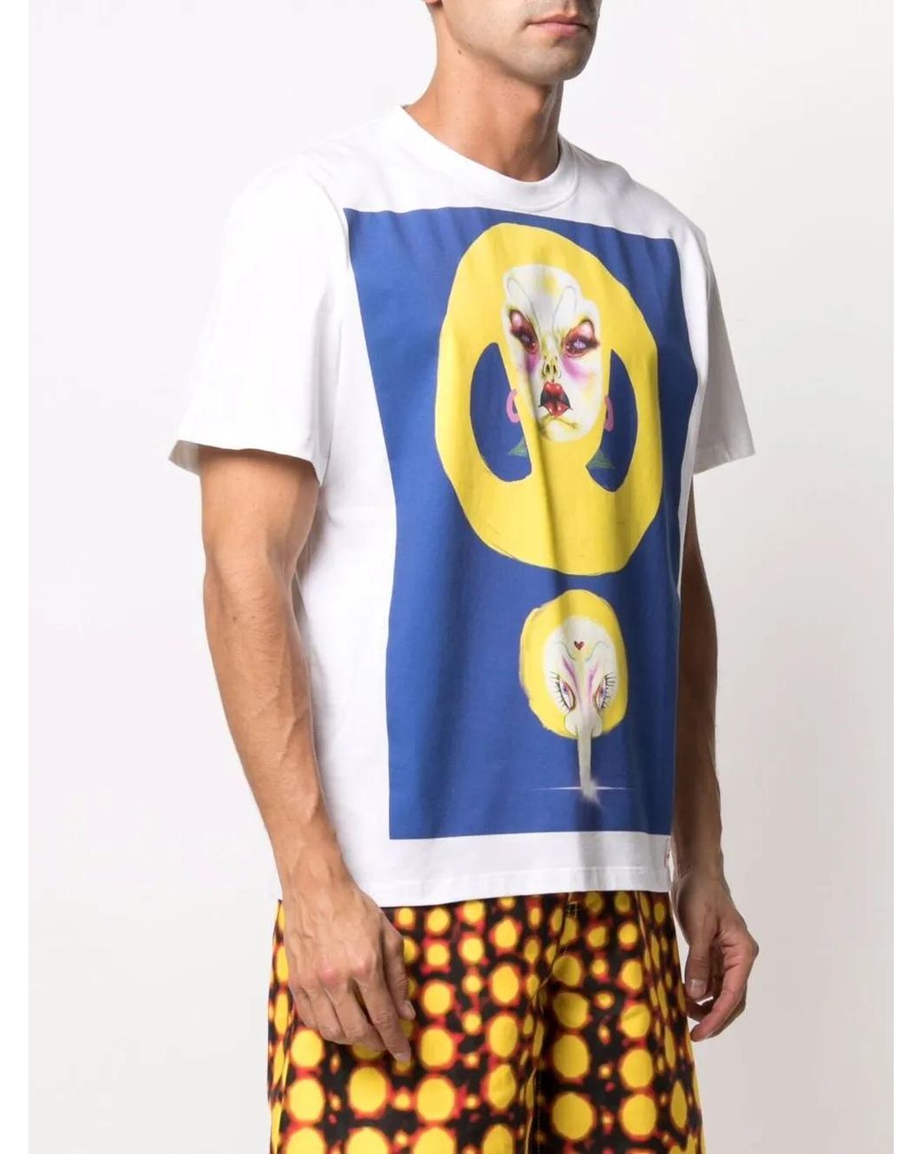 Charles Jeffrey Blue Artwork Cotton T-Shirt for men