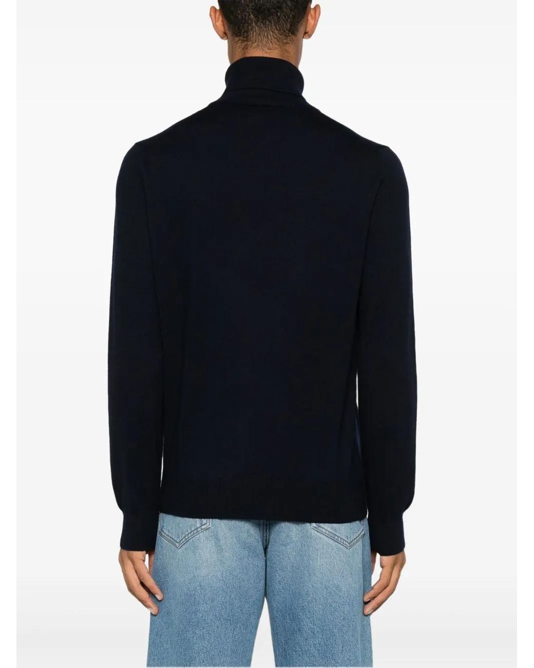 Fay Blue Wool Turtleneck Sweater for men