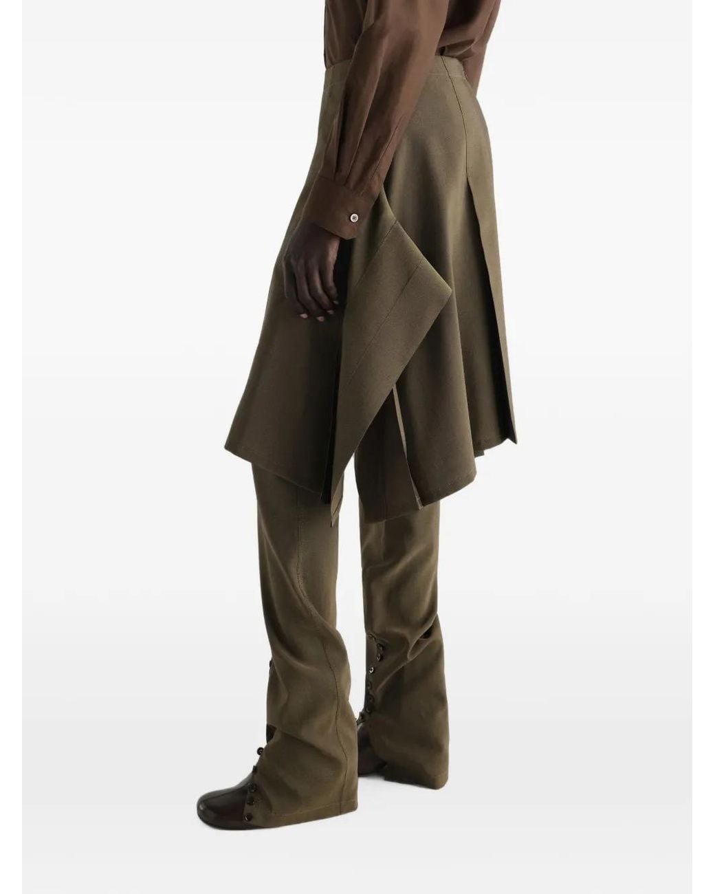 Lemaire Brown Pleated Skirt