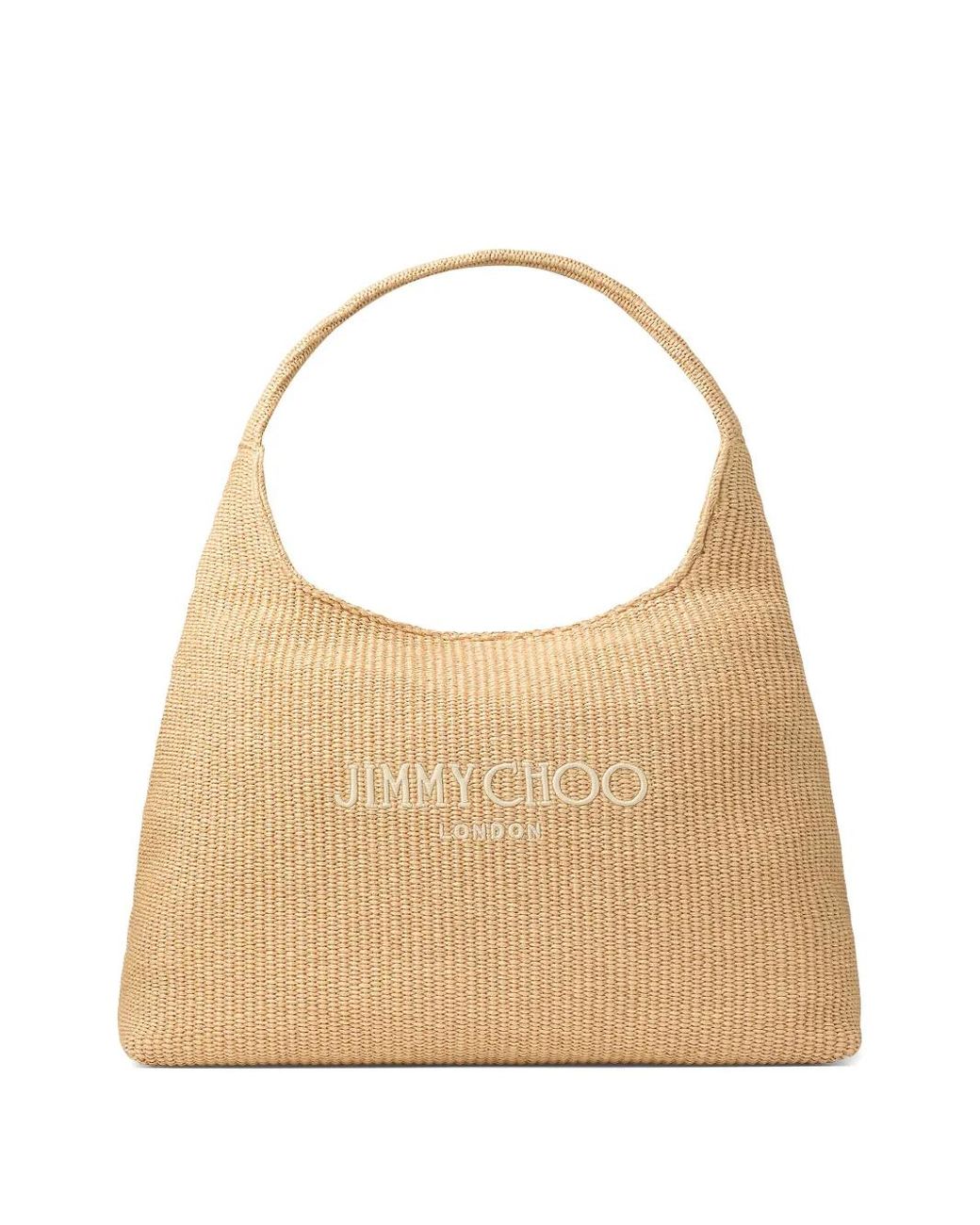 Jimmy Choo Natural Large Beach Diamond Shoulder Bag