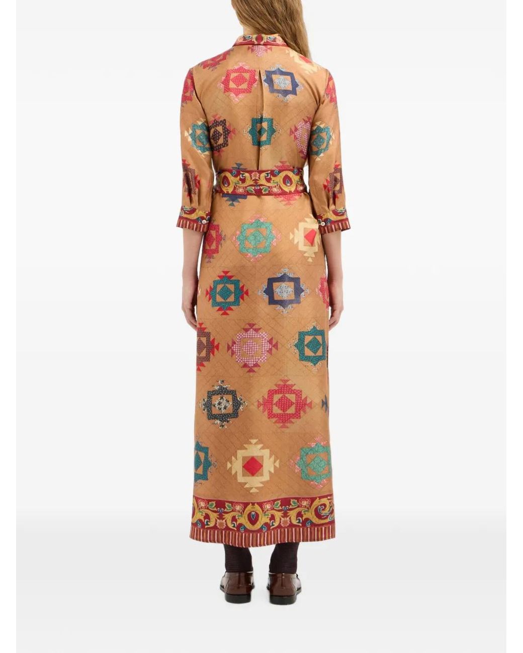 Pierre Louis Mascia White Aloe Geometric-Print Maxi Dress