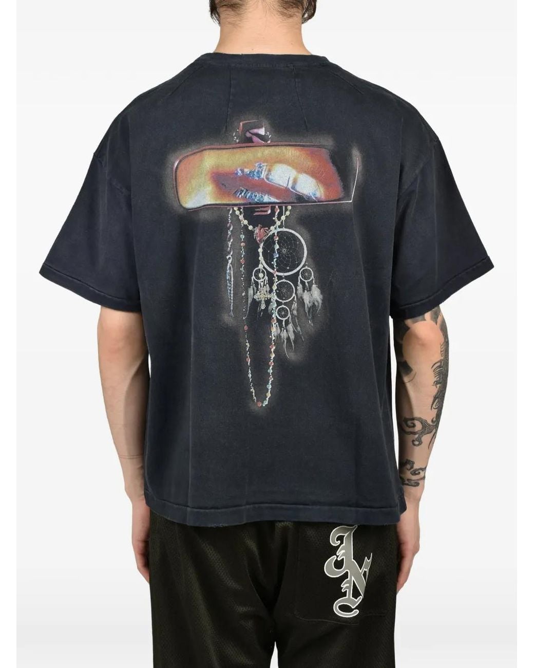 JUN/NAKAYAMA Blue Graphic-Print Box-Fit T-Shirt for men