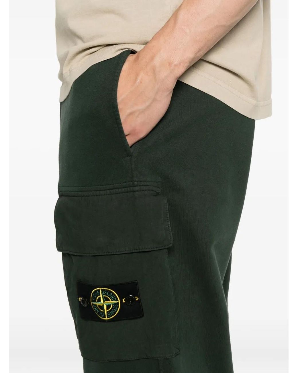 Pantalones De Chándal Con Bolsillo De Parche Stone Island de hombre de color Green