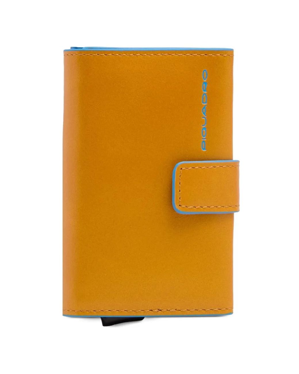 Piquadro Yellow Pop-Up Leather Cardholder for men