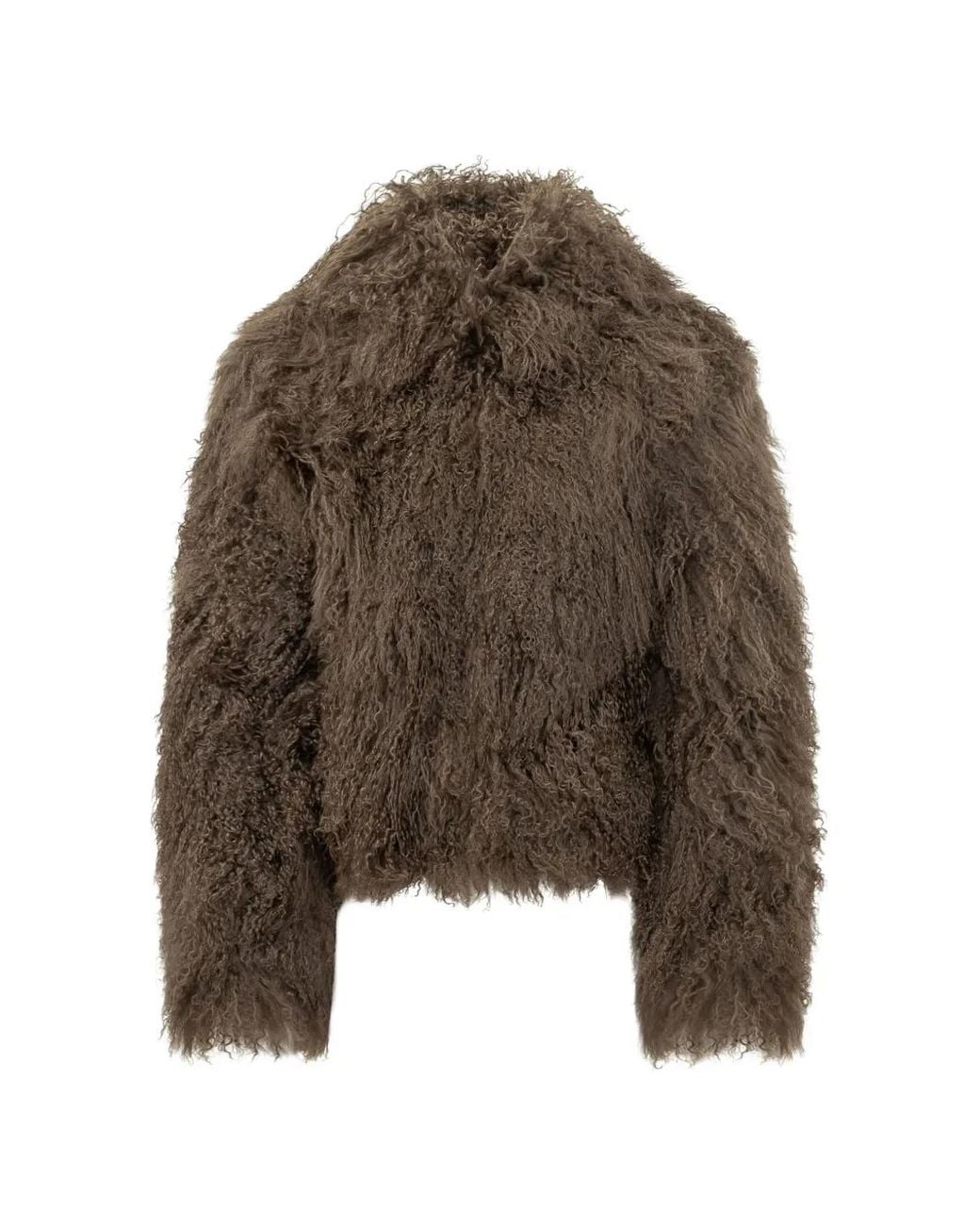 Martha Louis Brown Shearling-Effect Jacket