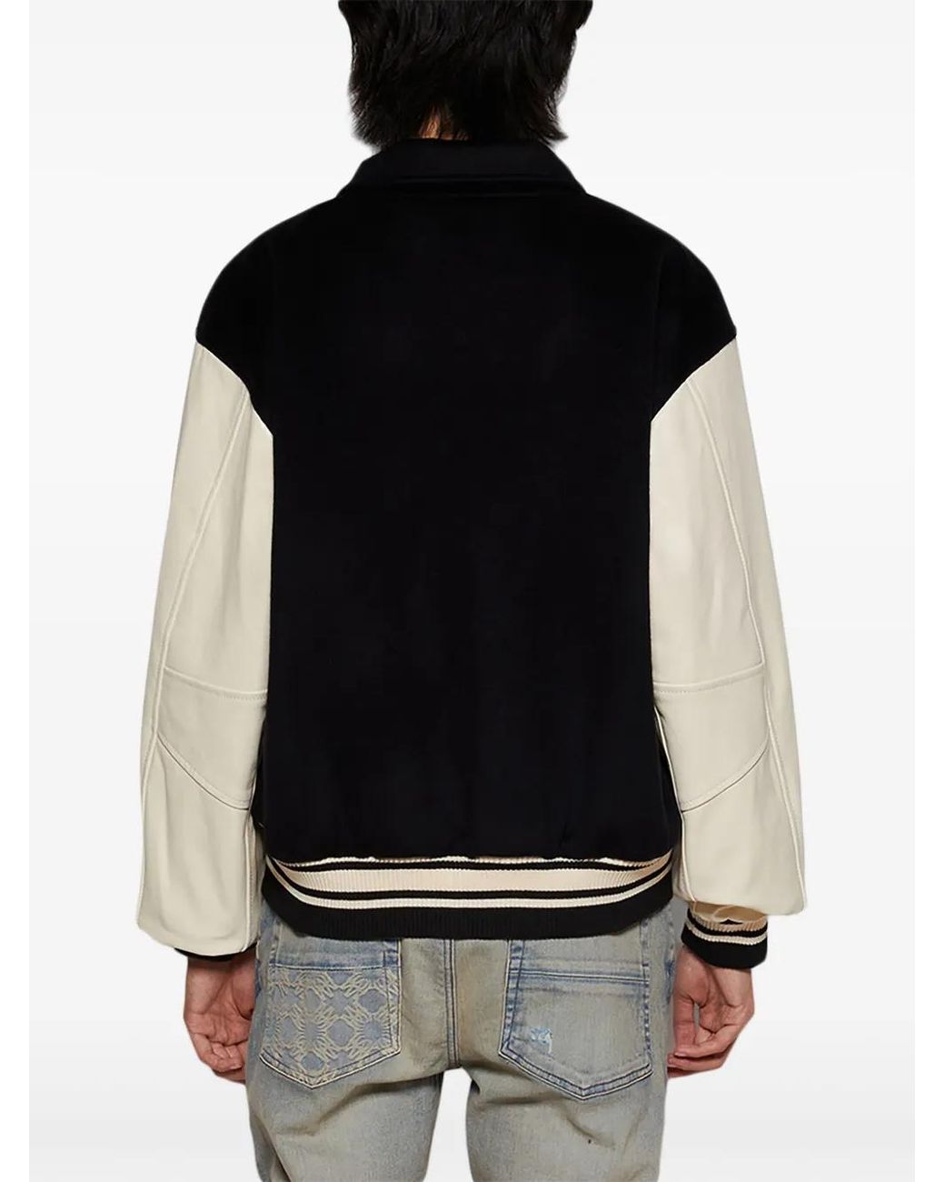 Rhude Black Collegiate Bomber Jacket for men