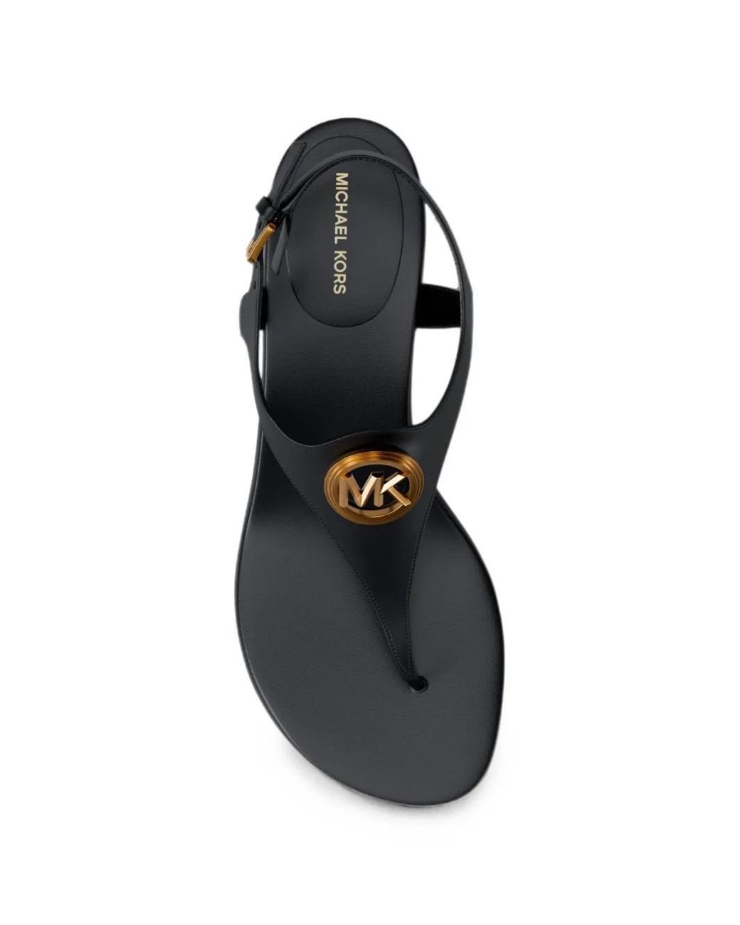 Michael Kors Black Mckenzie Logo-Plaque Sandals