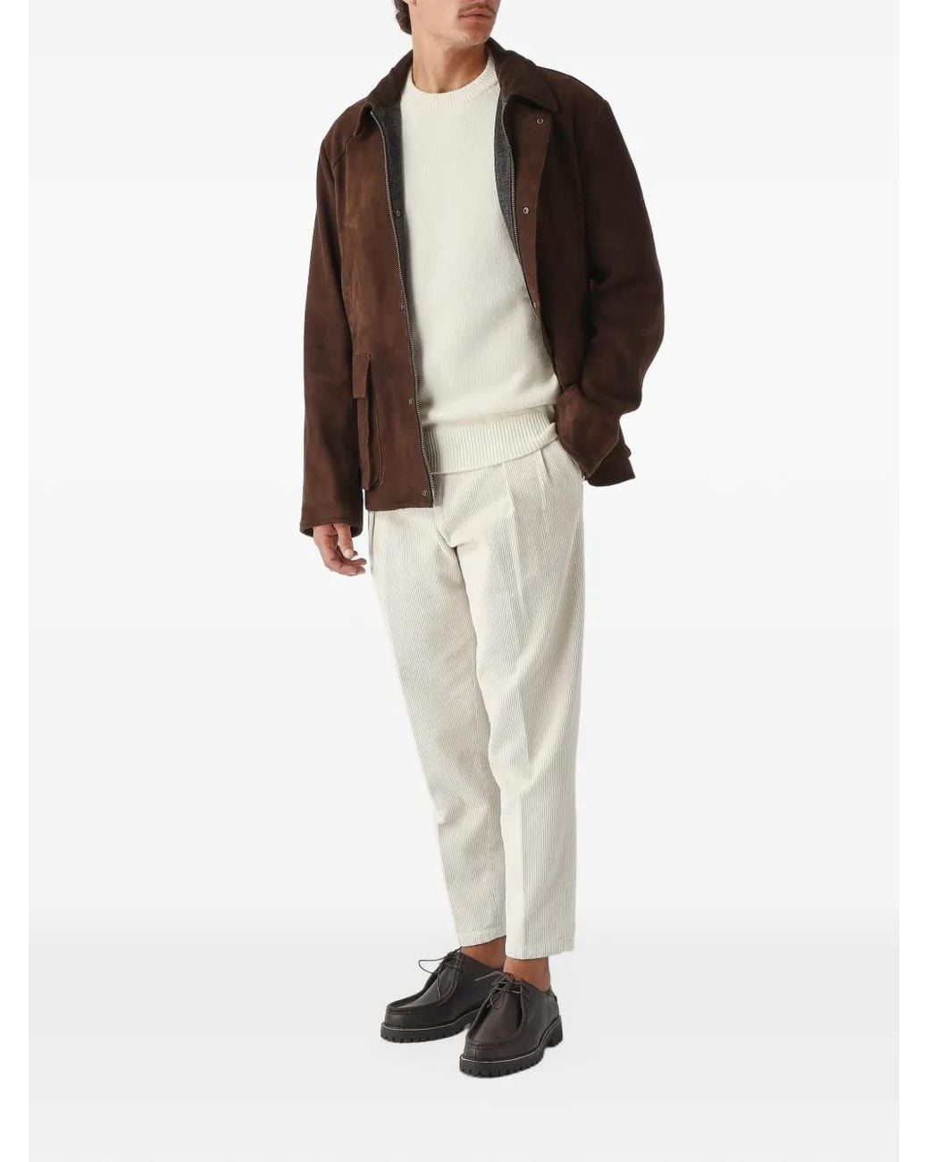 The Jack Leathers Brown Gordon Panelled Jacket for men