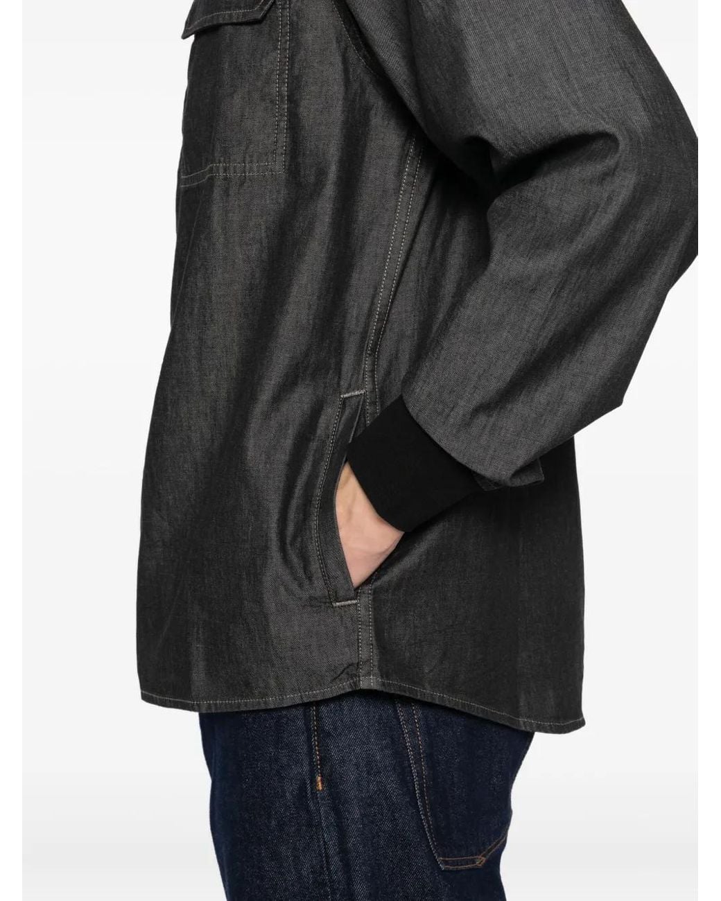 SPORT b. by agnès b. Black Logo-Patch Jacket for men