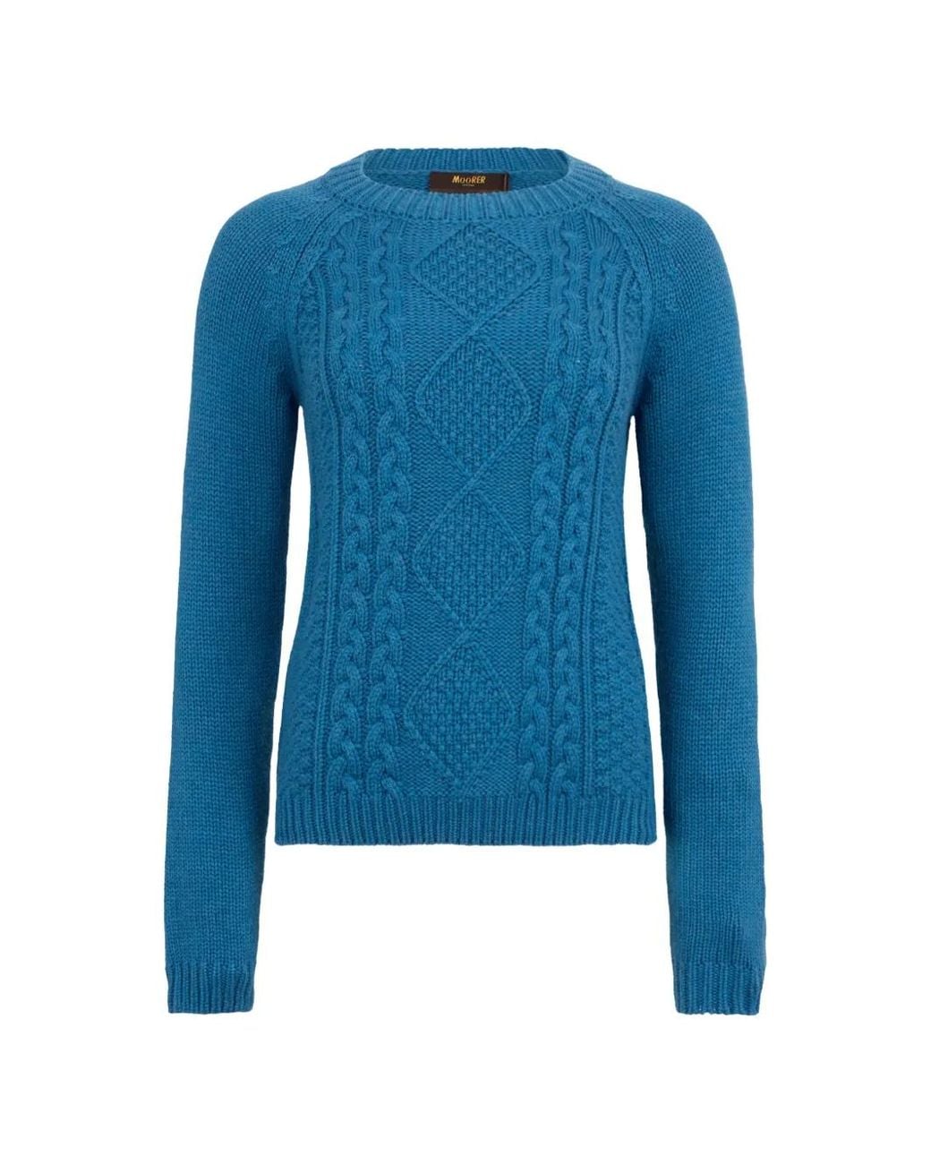 Moorer Blue Gerippter Pullover