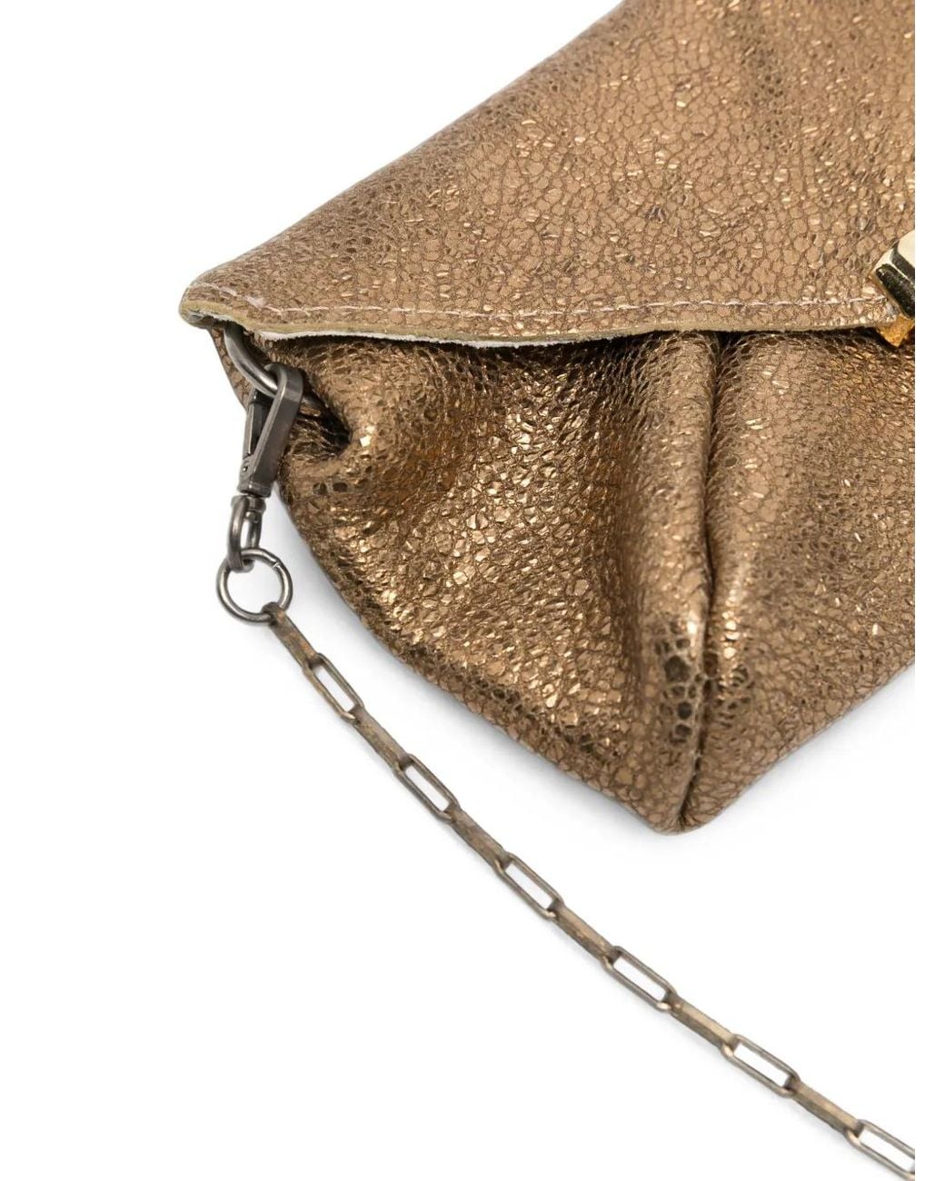 UN TÈ DA MATTI Natural Pochette Ghiro À Effet Craquelé