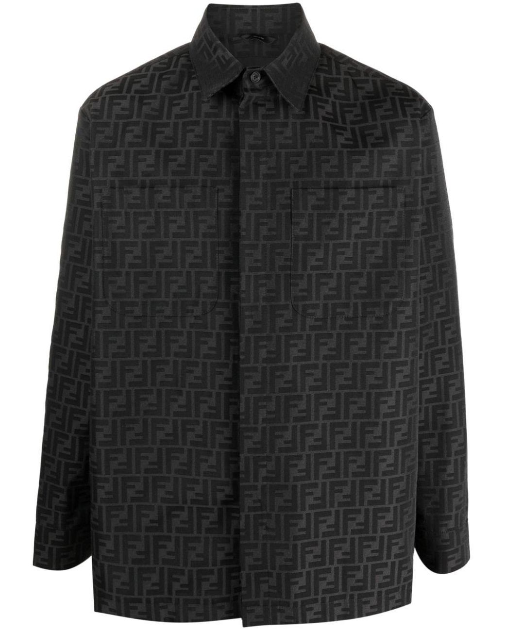 Fendi Go-to Monogram Blouson Jacket in Black for Men | Lyst