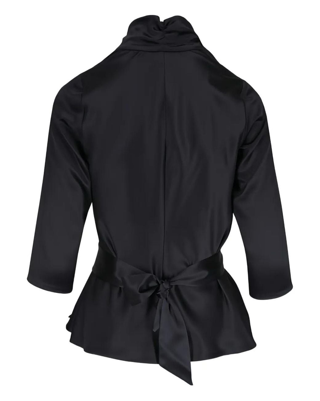 Peter Cohen Blue Belted Silk Blouse