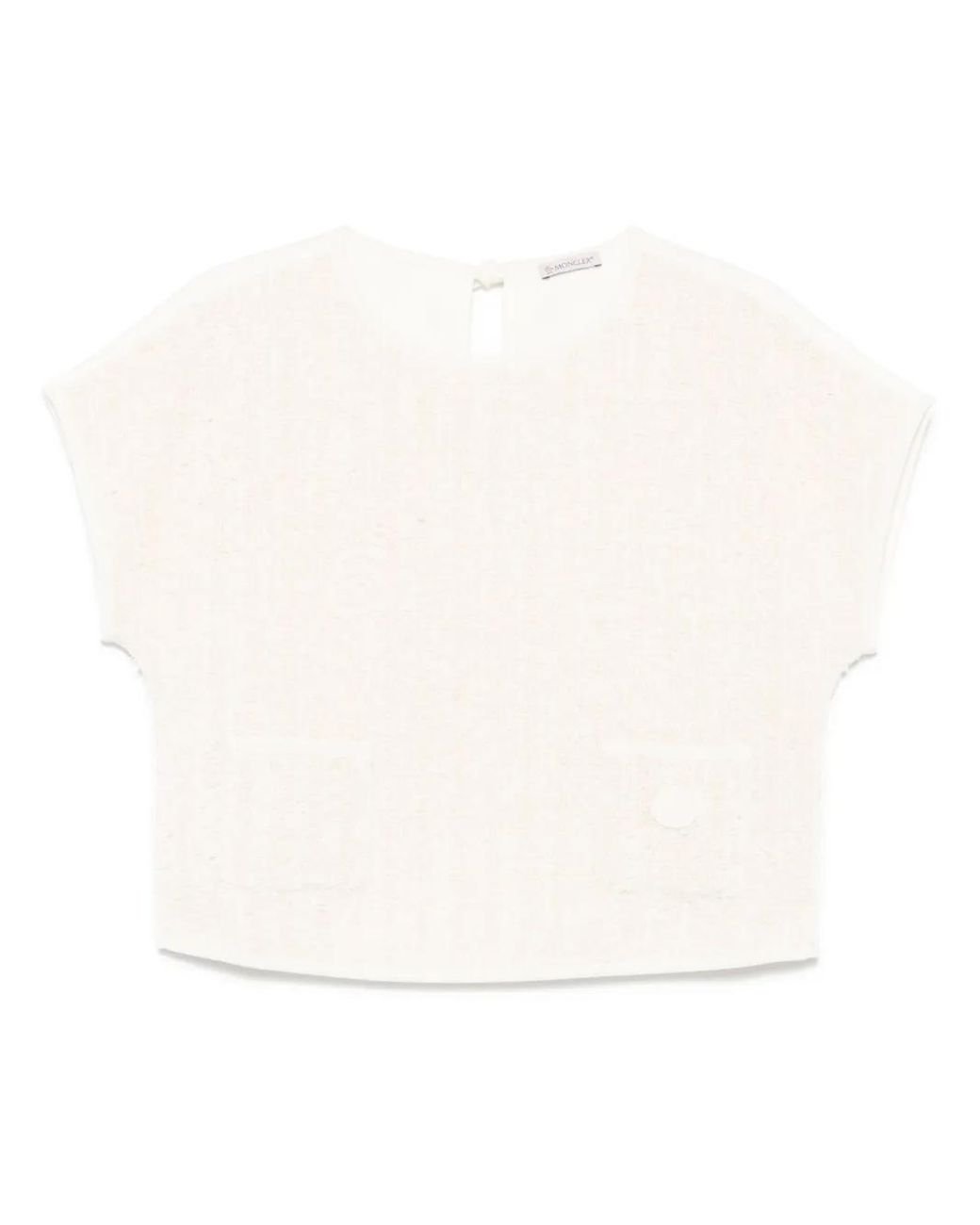 Moncler White Tweed T-Shirt