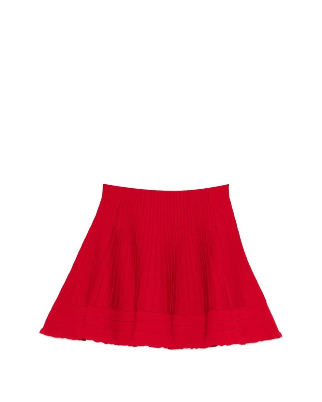 Maje Red Compact Knit Short Skirt