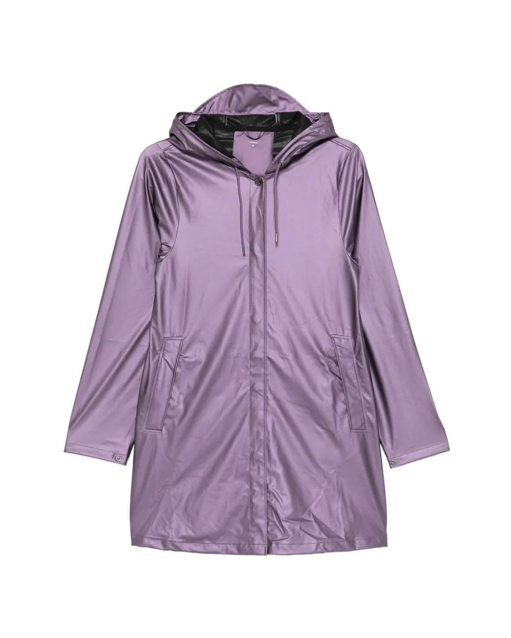Rains Purple A-Line W Hooded Jacket