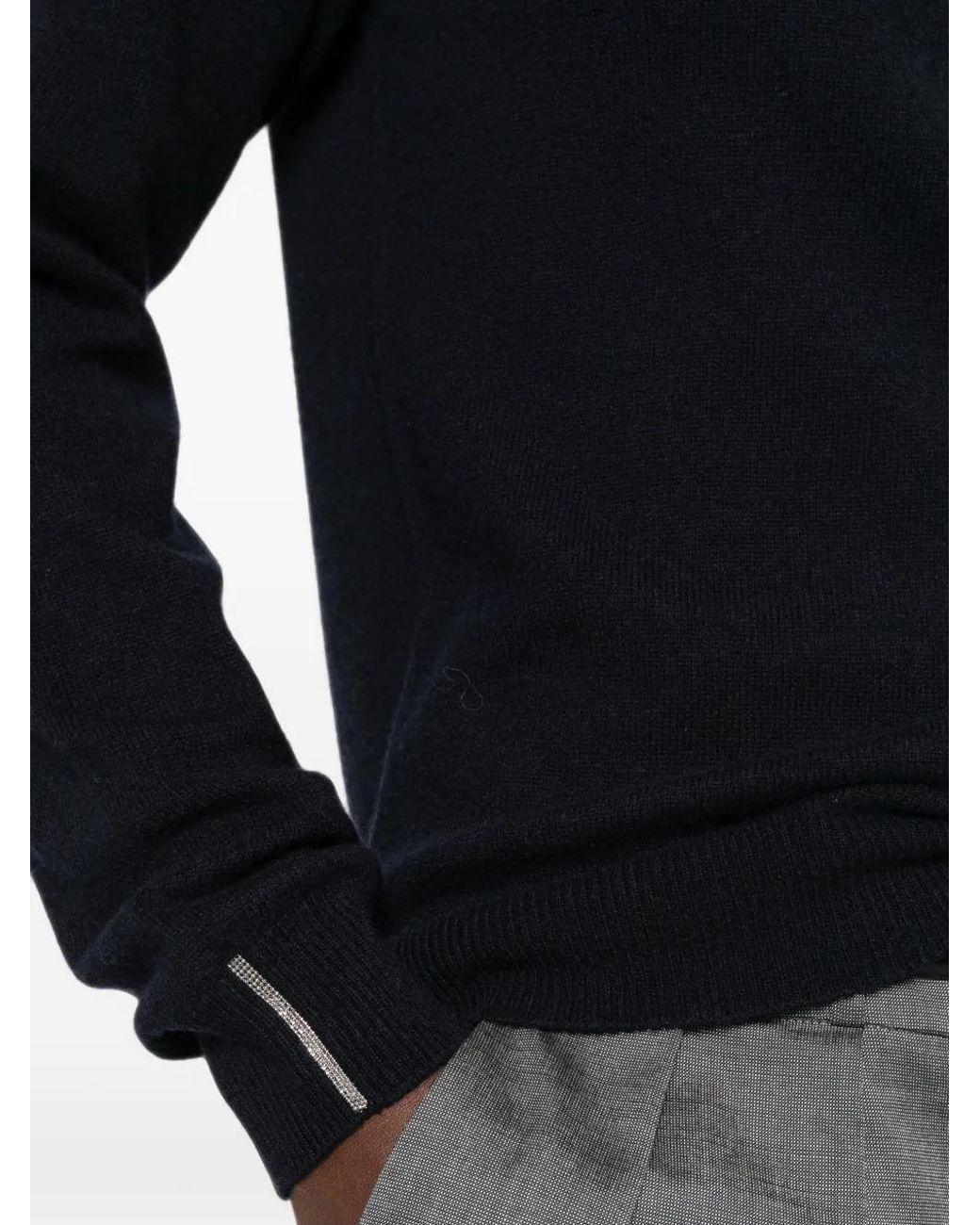 Peserico Black Roll-Neck Silk-Blend Sweater