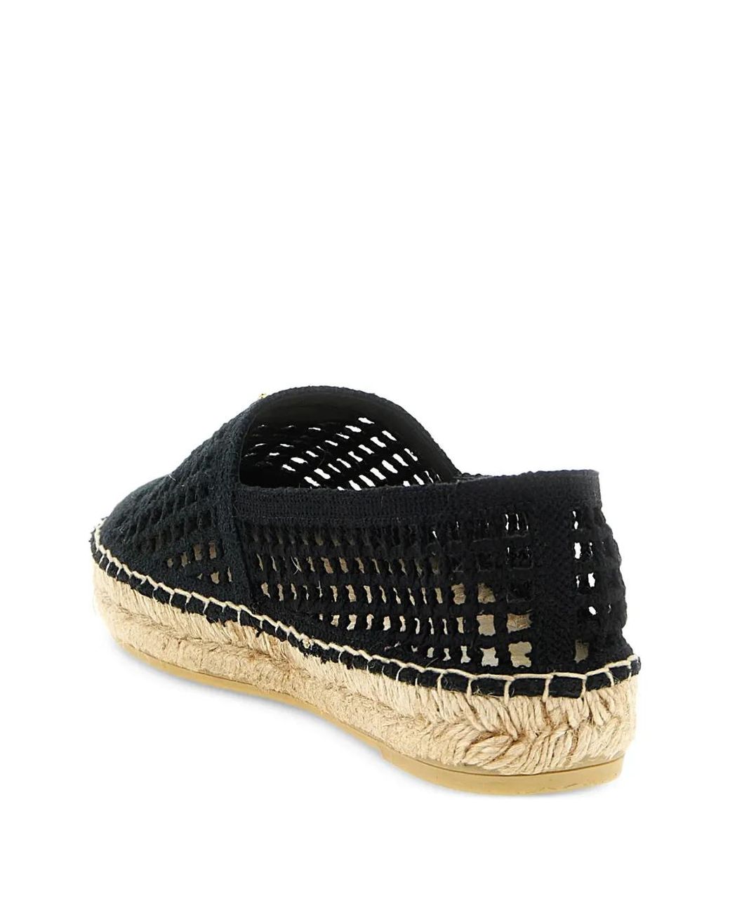 Prada White Crochet-Knit Logo-Plaque Espadrilles