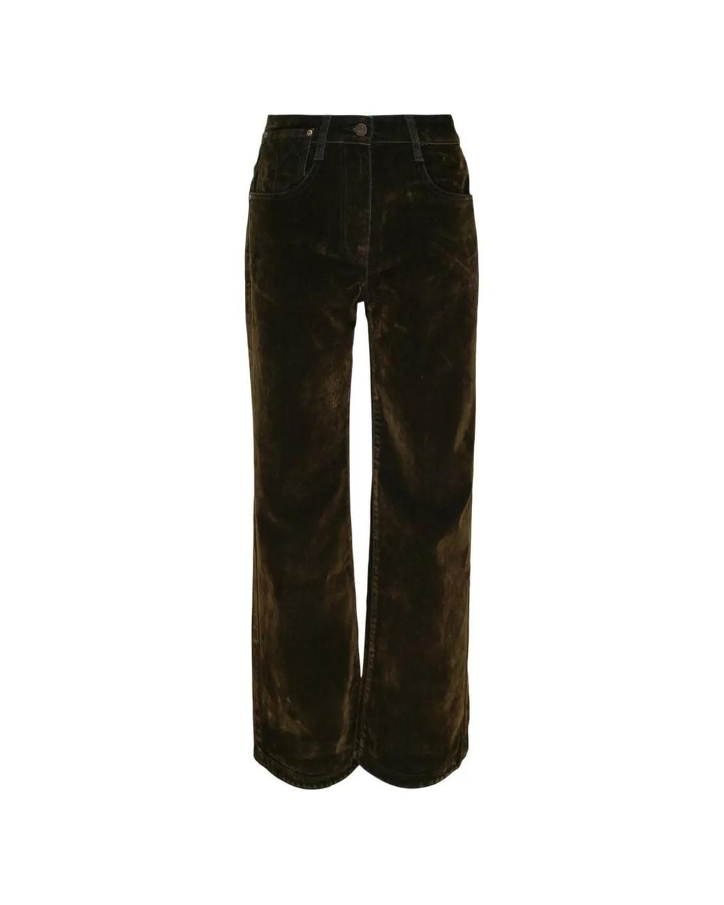 OPEN YY Black Jean Incurvé En Velours
